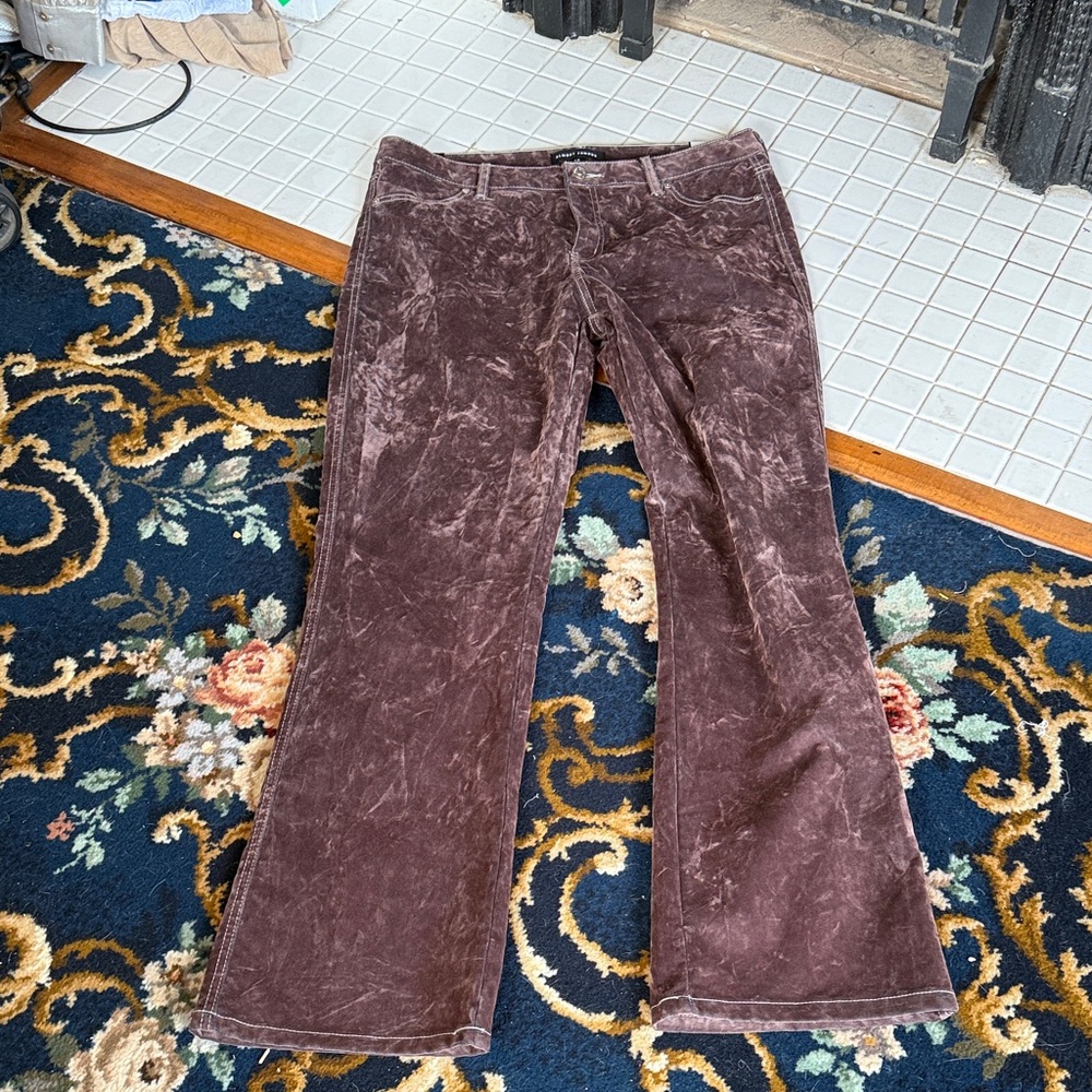 Almost Famous Brown Crushed Velvet Mid rise Bootcut -NWT.